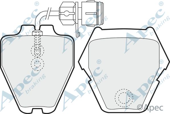APEC BRAKING Комплект тормозных колодок, дисковый тормоз PAD1161